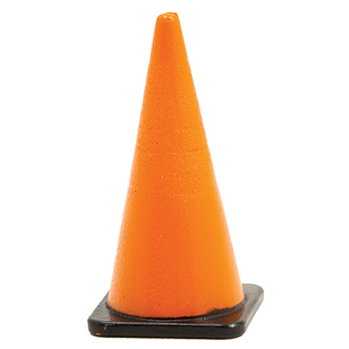 Traffic Cone, Orange, 1 Piece, 1 1/4 Inch Tall X 1/2 Inch Square Base, G Scale